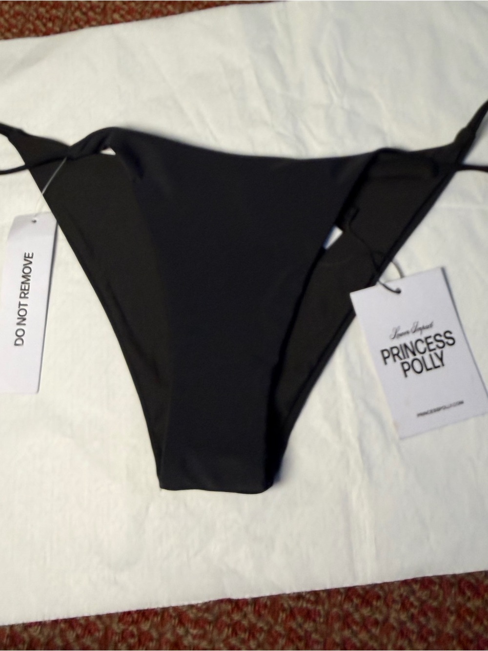 Princess Polly Black Tie-Side Bikini Bottom